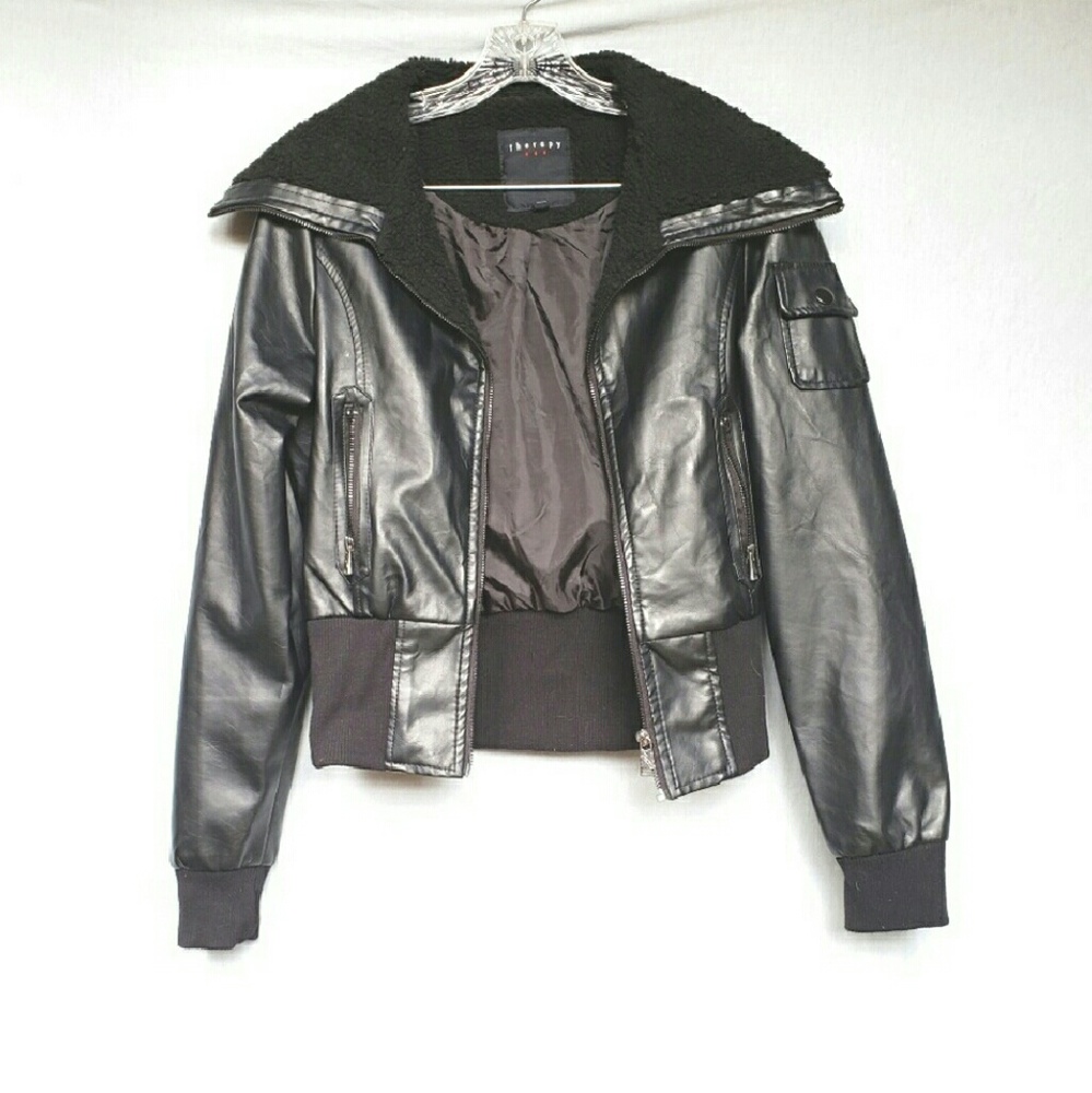 Therapy Faux Leather Jacket
